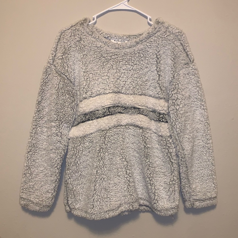 Faux Fur Crewneck Sweater